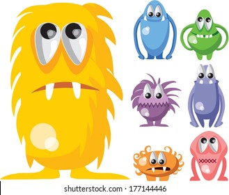 Cartoon funny monsters