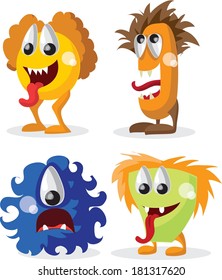 Cartoon funny monsters 