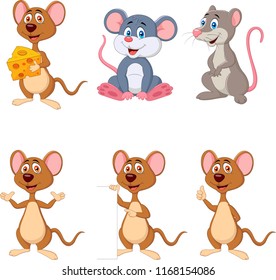 Cartoon funny mouse collection set