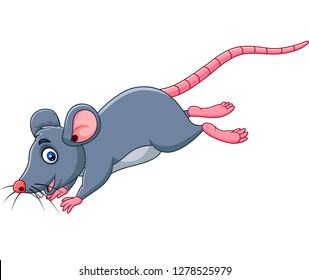 Cartoon funny mouse jumping