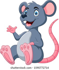 Cartoon funny mouse a smile