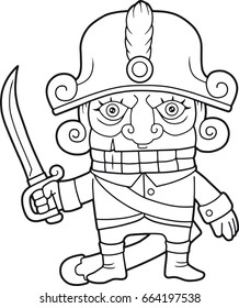 Cartoon funny nutcracker, coloring book