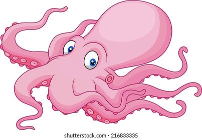 Cartoon Funny Octopus Stock Vector (Royalty Free) 216833335