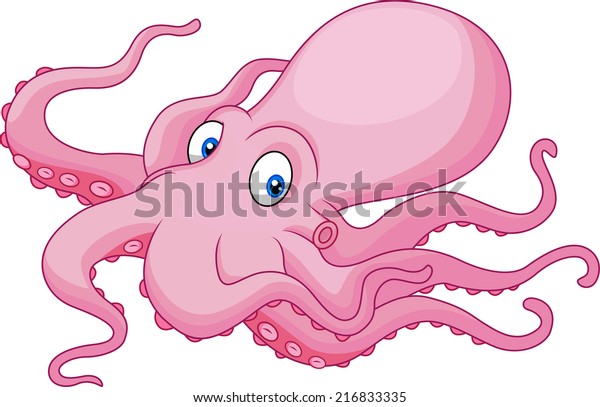 Cartoon Funny Octopus Stock Vector (Royalty Free) 216833335