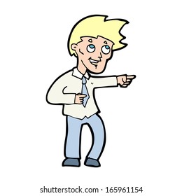 cartoon funny office man pointing