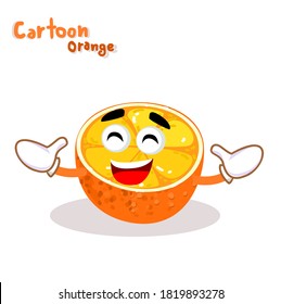 Cartoon Funny Orange Character Vector