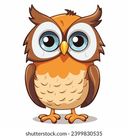 A Cartoon Funny Owl Isolated
