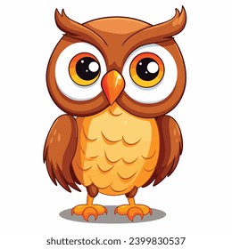 A Cartoon Funny Owl Isolated