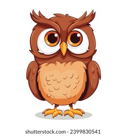 A Cartoon Funny Owl Isolated