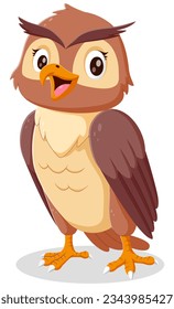 Cartoon funny owl. Vector illustration