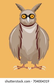 Cartoon funny owl vector illustration