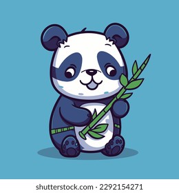 Cartoon funny panda animal mascot Vector illustration character concept cartoon icon isolated