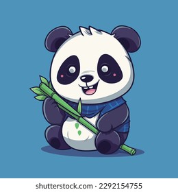 Cartoon funny panda animal mascot Vector illustration character concept cartoon icon isolated