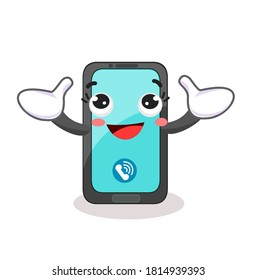 Cartoon Funny Phone Character Vector