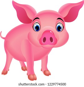Cartoon funny pig