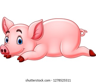Cartoon funny pig