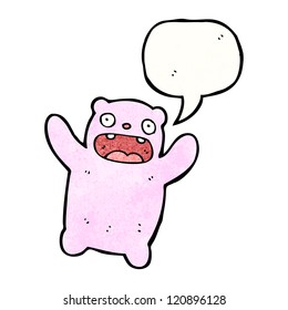 oso rosa gracioso de dibujos animados