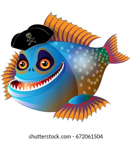 cartoon funny piranha