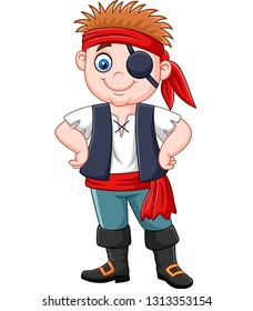 Cartoon funny pirate posing