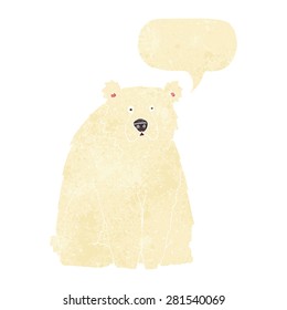 cartoon funny polar bear with speech bubble