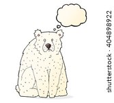 cartoon funny polar bear with thought bubble