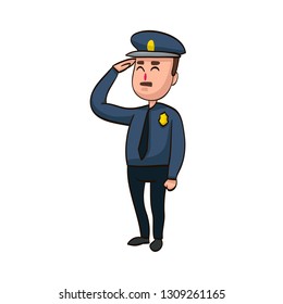 cartoon funny policeman