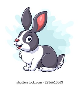 Cartoon funny rabbit isolated on white background