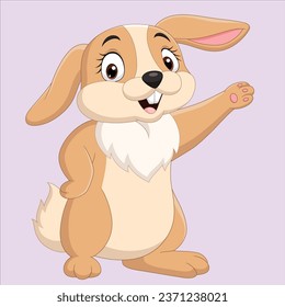 Cartoon funny rabbit isolated vector design illustration