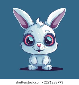 Cartoon funny rabbit mascot vector illustration character concept animal icon isolated