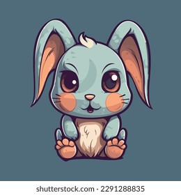 Cartoon funny rabbit mascot vector illustration character concept animal icon isolated