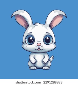 Cartoon funny rabbit mascot vector illustration character concept animal icon isolated