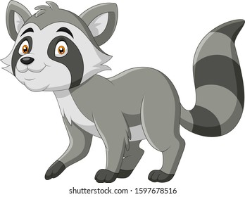 Cartoon funny raccoon a smile