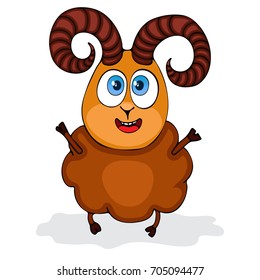 Cartoon Funny Ram Painted Character Isolated Stock Vector (Royalty Free ...