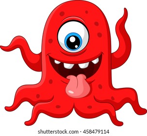 Cartoon funny red monster