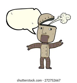 cartoon funny robot with speech bubble
