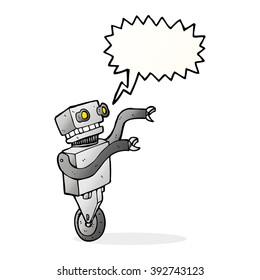robot gracioso de dibujos animados con burbuja de habla
