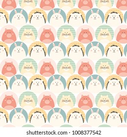 Cartoon funny round animals