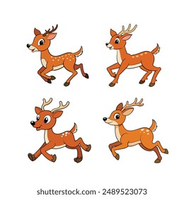 Cartoon funny running Deer vector