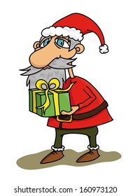 Cartoon funny santa claus (vector)