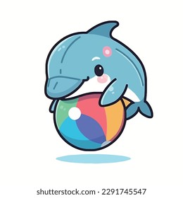 Cartoon funny sea animal mascot vector illustration character concept animal summer icon isolated