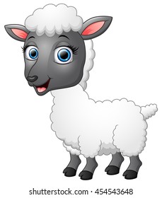 Cartoon funny sheep posing