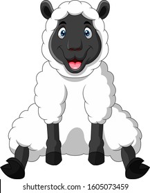 Cartoon funny sheep a smile