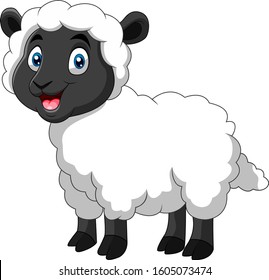 Cartoon funny sheep a smile