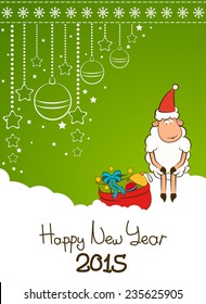 Cartoon funny sheep. Vector background