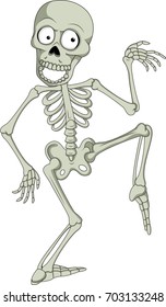 Cartoon funny skeleton dancing