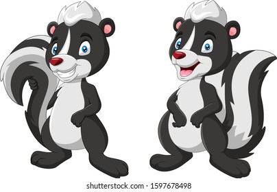 Cartoon funny skunk a smile