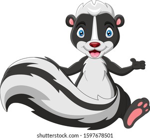 Cartoon funny skunk a smile