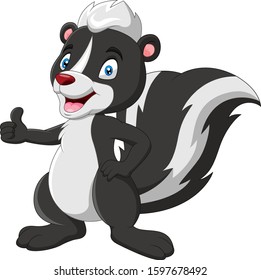 Cartoon funny skunk thumb up