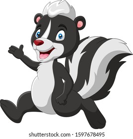 Cartoon funny skunk thumb up