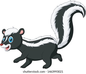 Cartoon Funny Skunk Walk Again